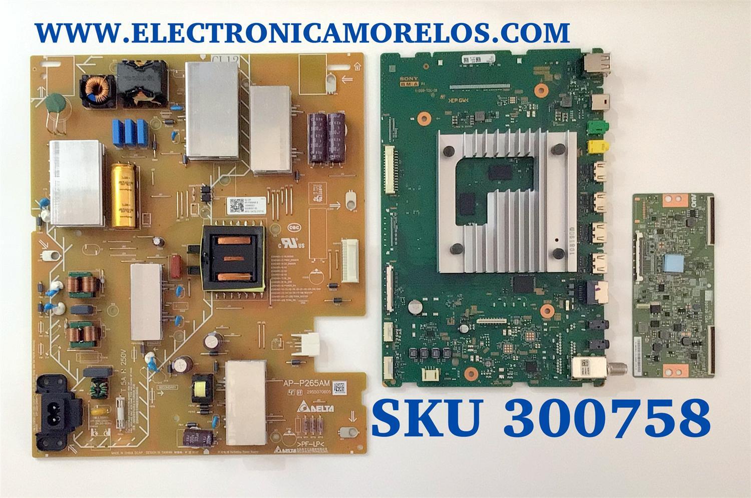 KIT DE TARJETAS PARA TV SONY NUM DE PARTE KD-50X80J / MAIN A-5027-308-A / 1-009-724-31 / A5027308A 434 / FUENTE 1-009-800-21 / AP-P265AM / 100980021 / T-CON 55.50T39.C03 / 50T39 C04 CTRL / 5550T39C03 / PANEL YSBM050CNU11 / MODELO KD-50X80J / KD50X80J